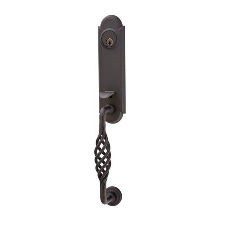 Emtek Flat Black Handleset 460111HLFBRH 460111HLFBRH